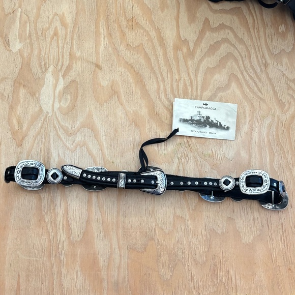 Campomaggi Studded Leather Belt in Nero - Picture 2 of 4